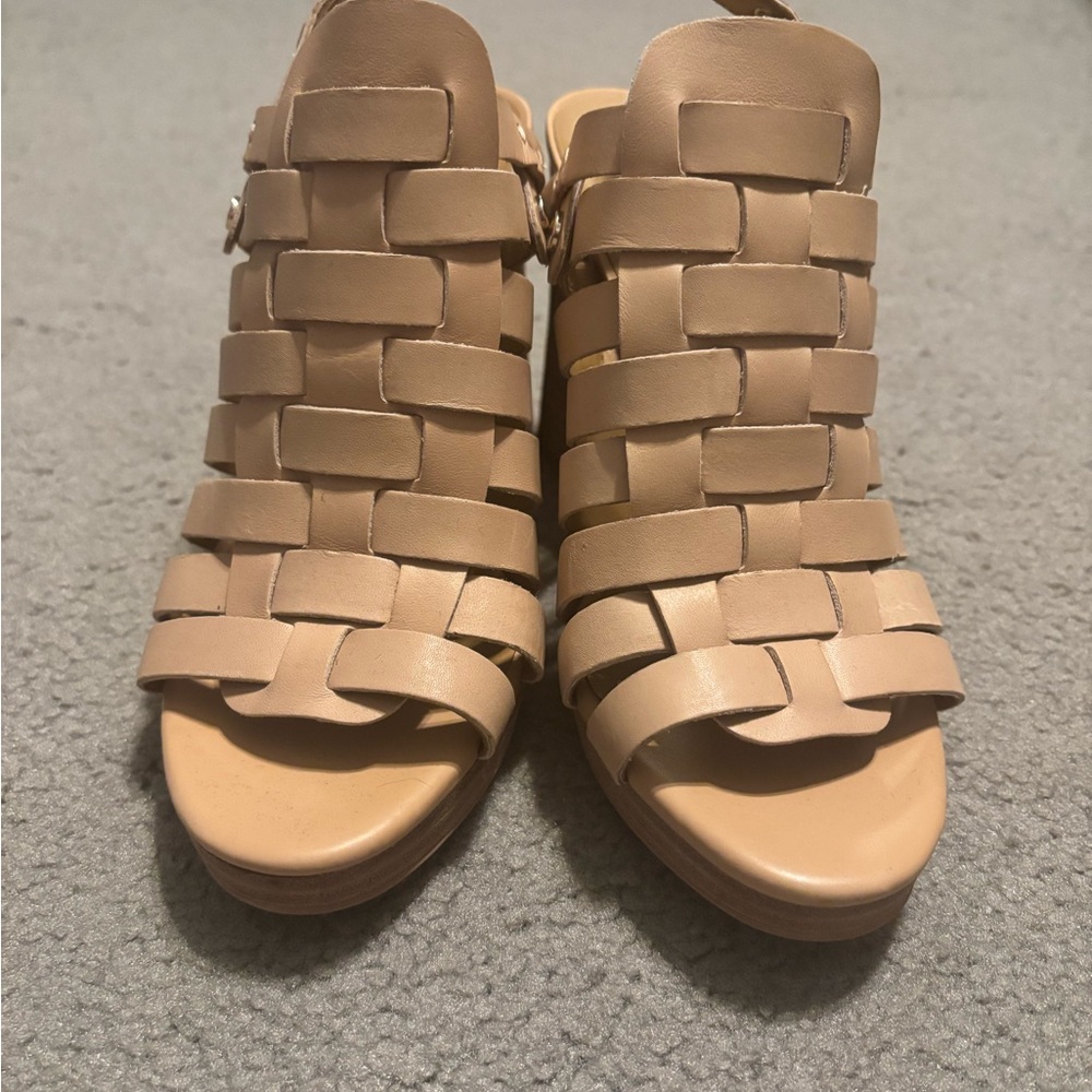 Franco Sarto Tan Sandals with Cushioned Footbed. New without tags.